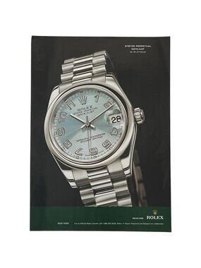 Rolex Datejust Platinum Watch Ad PRINT AD Oyster Perpetual